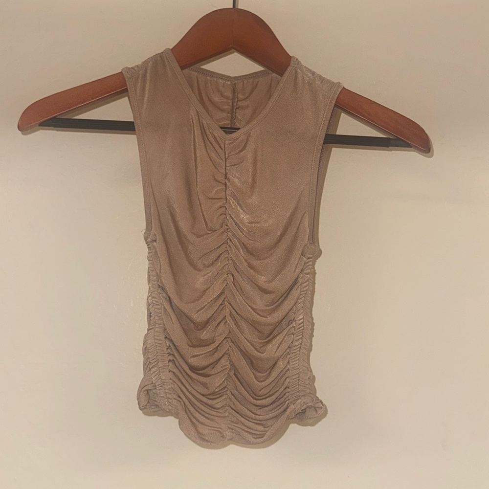 Vintage Beige Ripped Tank